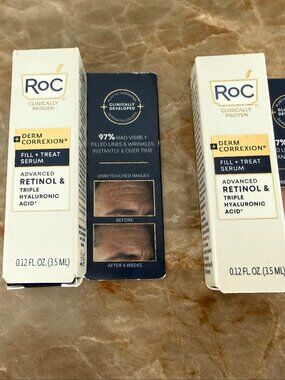 2 New Boxes of RoC Derm Correxion Fill + Treat Serum Advanced Retinol .12 fl oz.